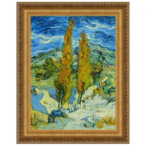 Two Poplars in the Alpilles Framed Canvas Replica Painting: Medium