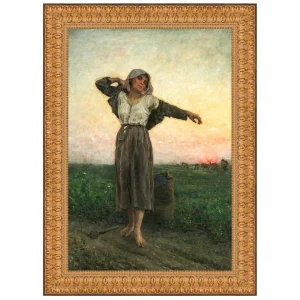 The Tired Gleaner Framed Canvas Replica Painting: Large