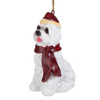 Maltese Holiday Dog Ornament Pet Decoration