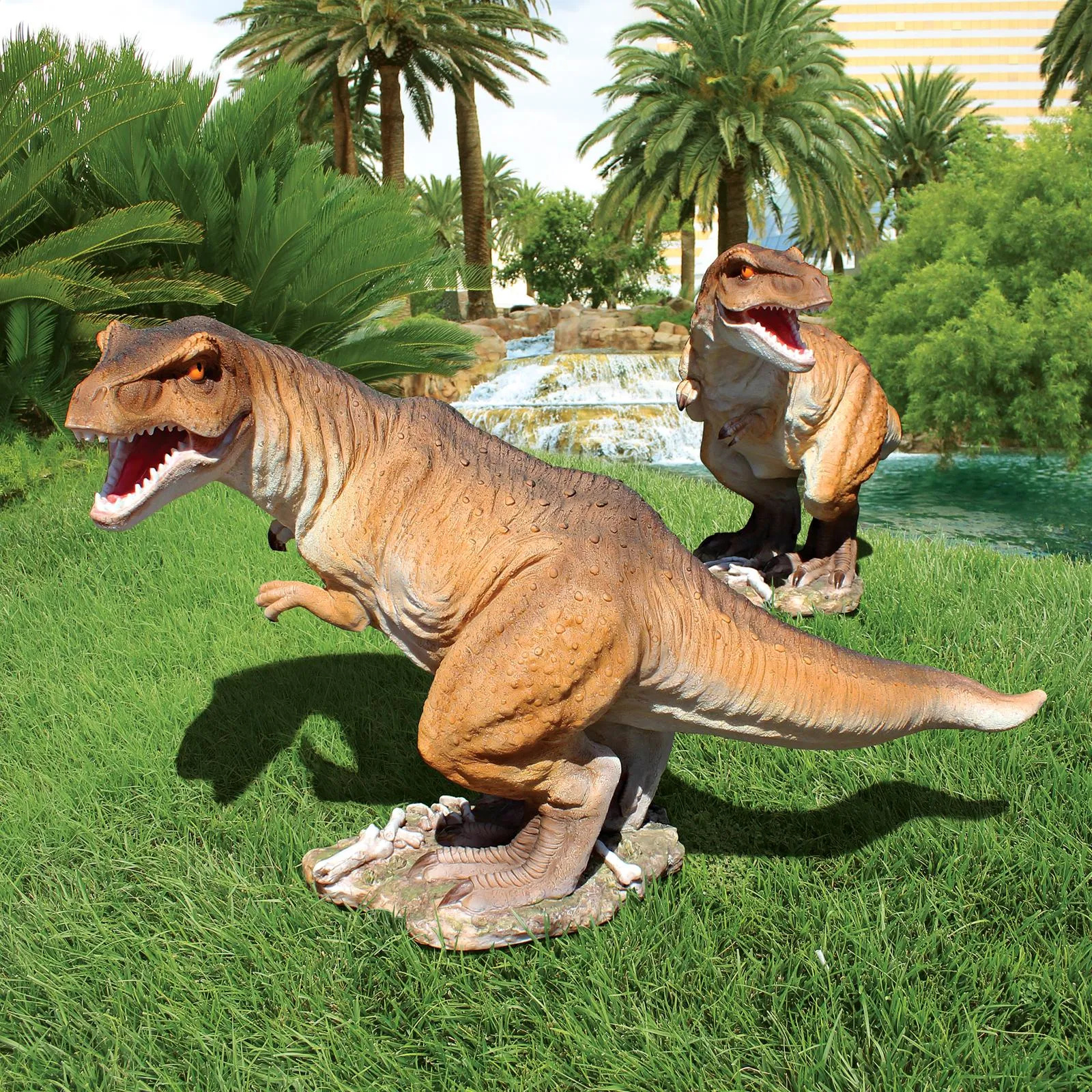 Scaled Jurassic T-Rex Raptor Dinosaur Statue