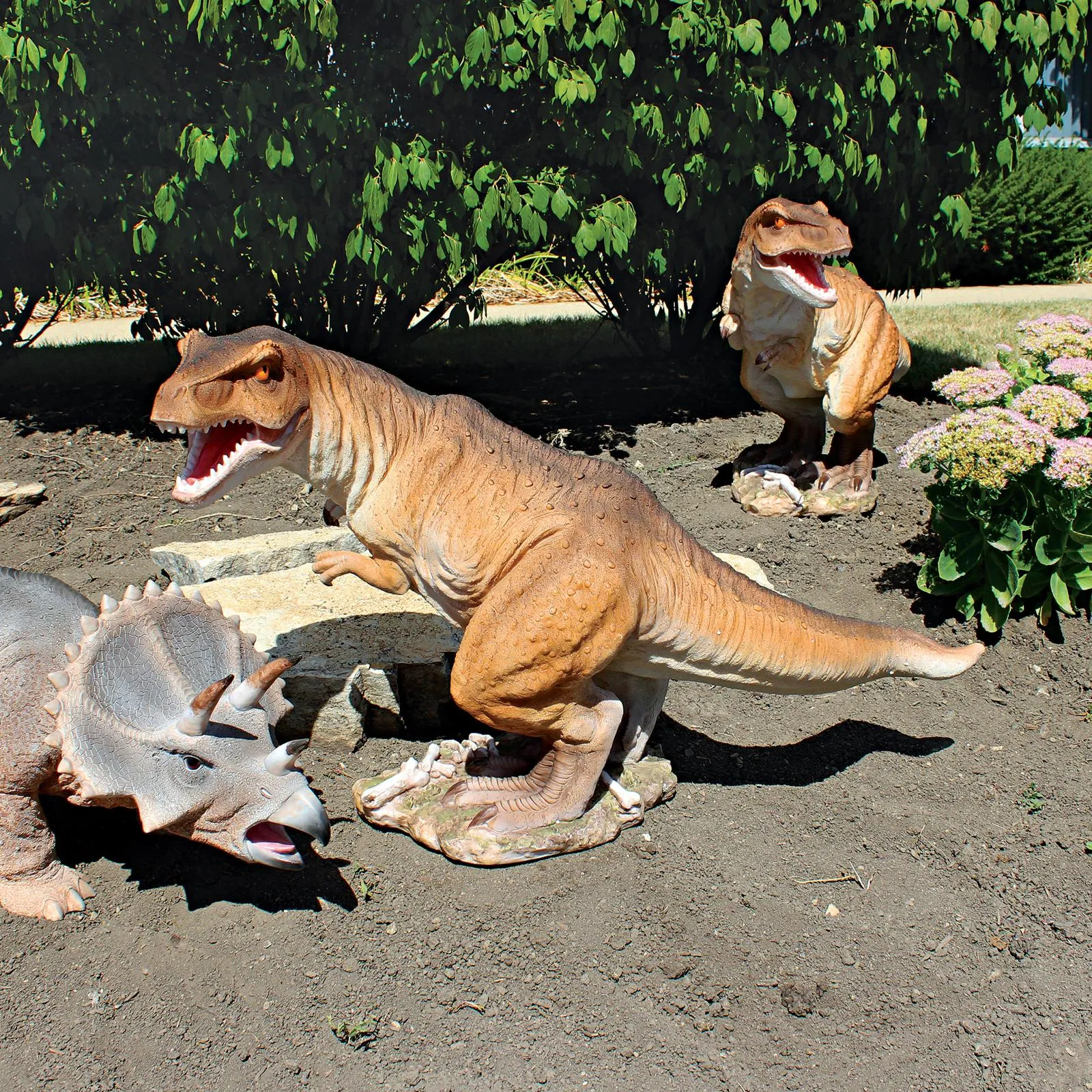 Scaled Jurassic T-Rex Raptor Dinosaur Statue