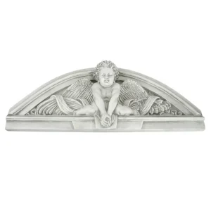 Cherubs Grande Welcome Sculptural Wall Pediment