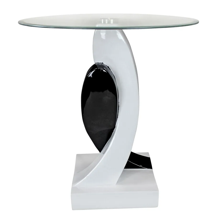 Lovers in Black and White Sculptural Glass-Topped Table