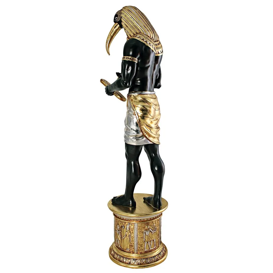The Egyptian Grand Ruler Collection: Life-Size Thoth Statue atop a Temple Column Mount