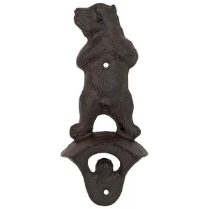 Growling Grizzly Forest Bear Cast Iron Wall Mount Bottle Opener: Each