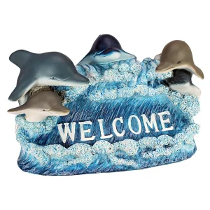 Dolphin Welcome Sign Statue