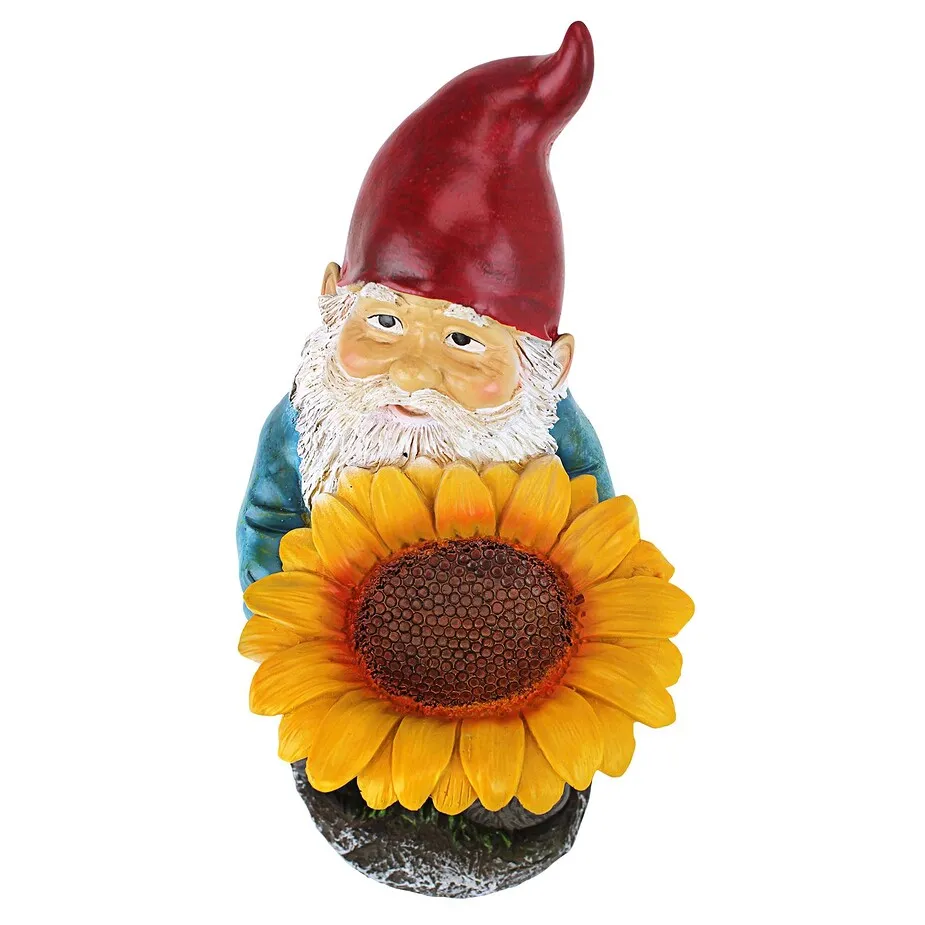 Sunflower Sammy Garden Gnome Bird Feeder Statue