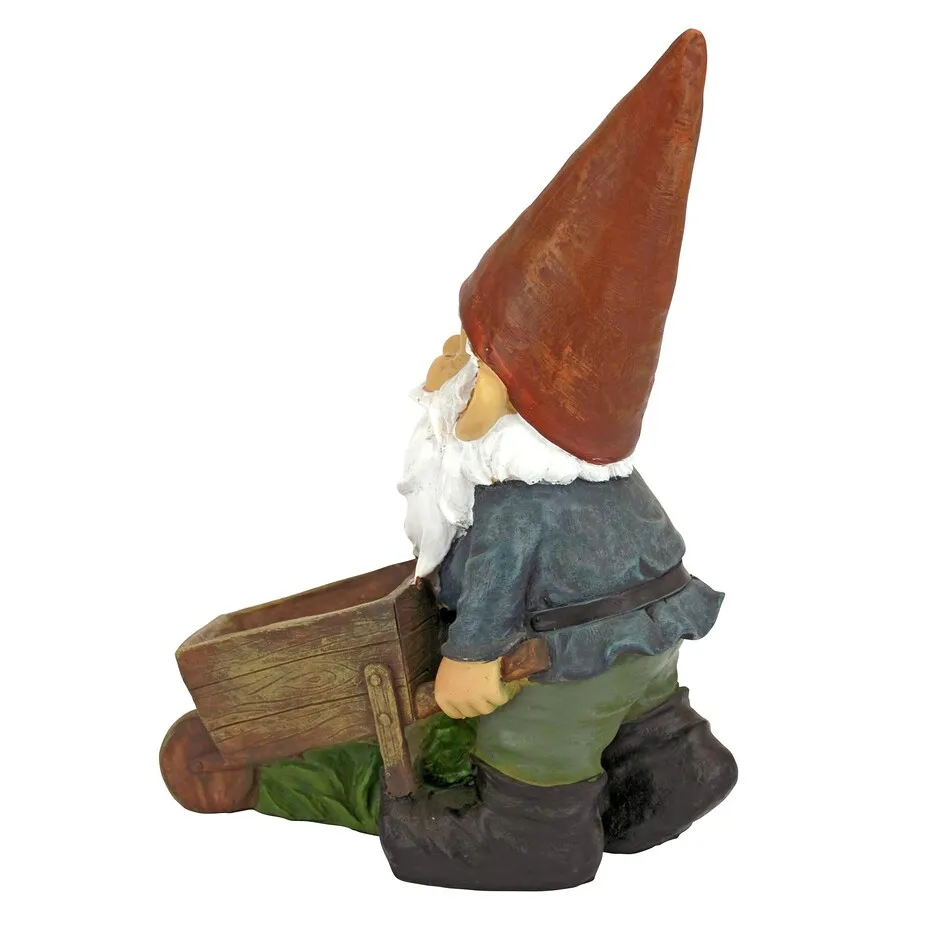 Wheelbarrow Willie Garden Gnome Statue