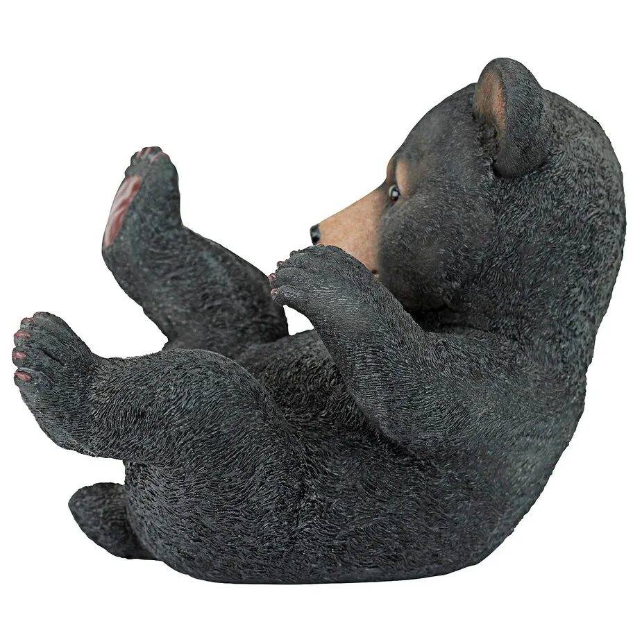 Roly-Poly Black Bear Cub Statue: Rolling Bear