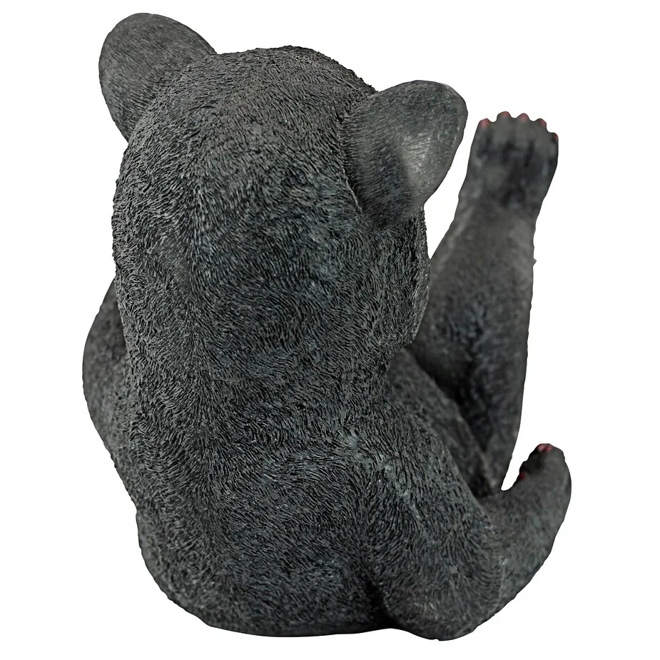 Roly-Poly Black Bear Cub Statue: Rolling Bear