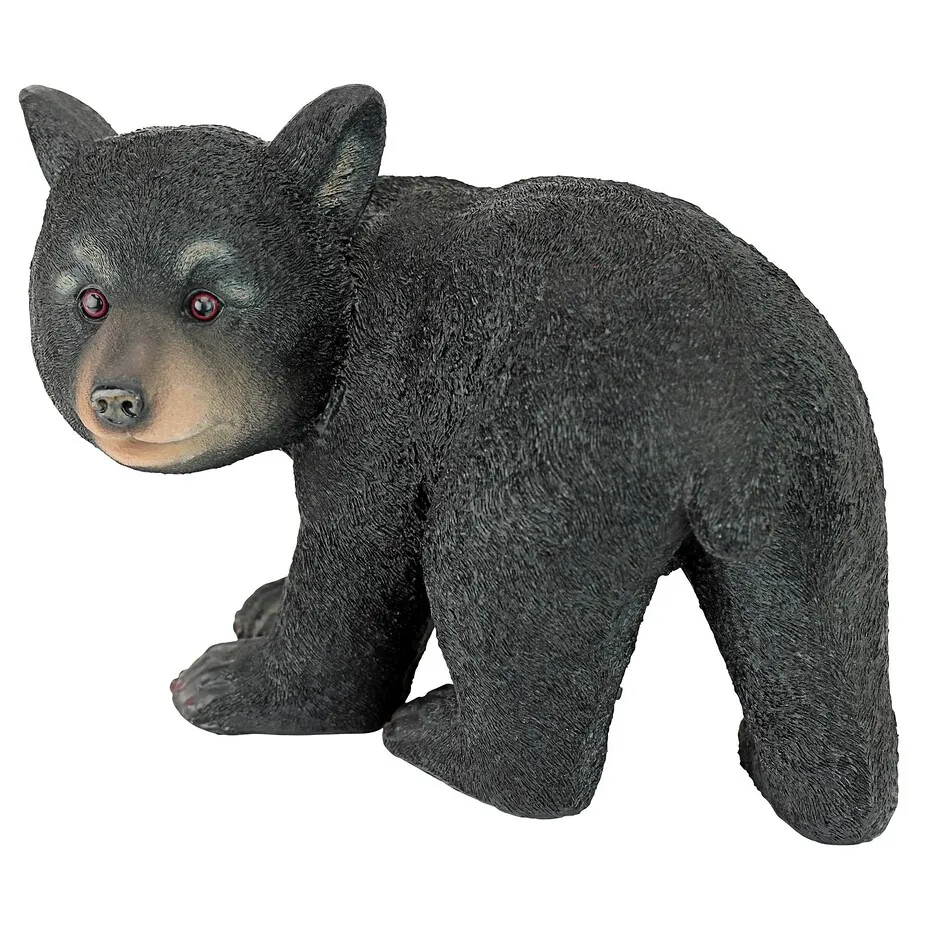 Roly-Poly Black Bear Cub Statue: Walking Bear