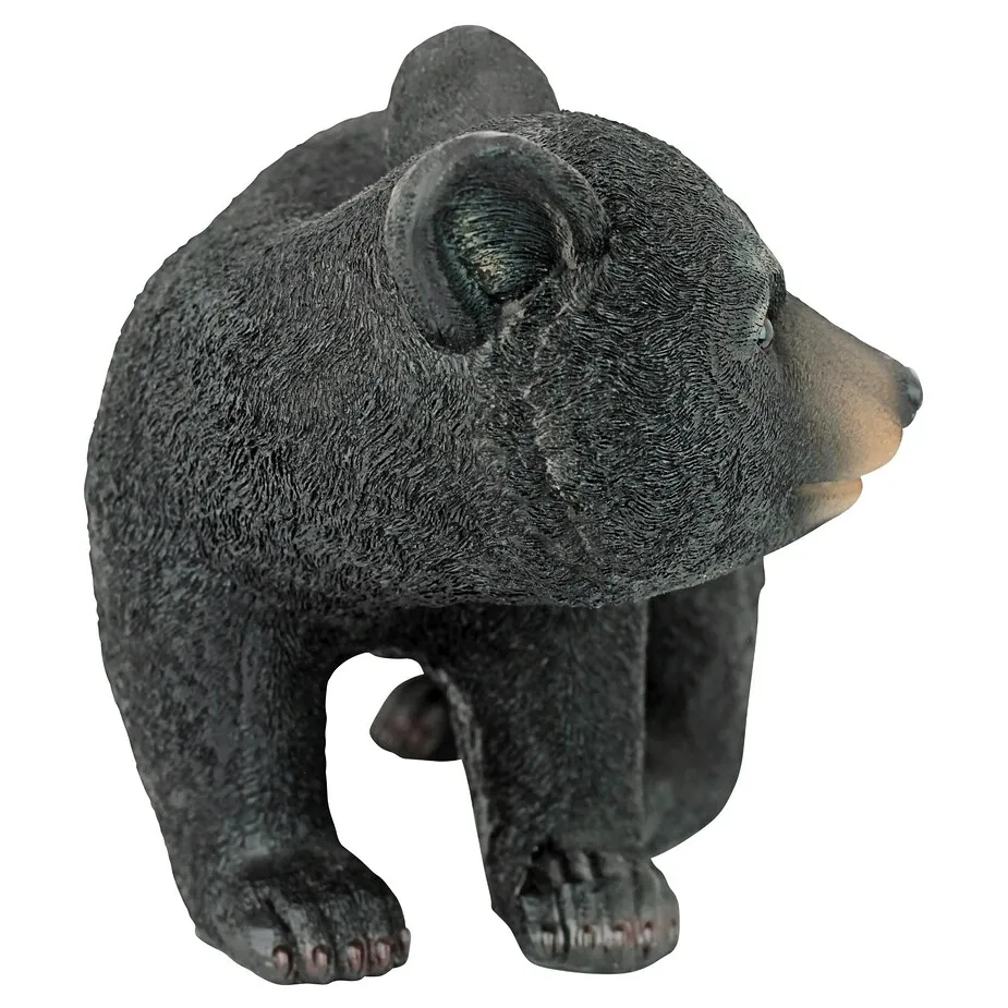 Roly-Poly Black Bear Cub Statue: Walking Bear