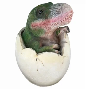 Baby Tyrannosaurus Rex Dinosaur Egg Hatchling Statue