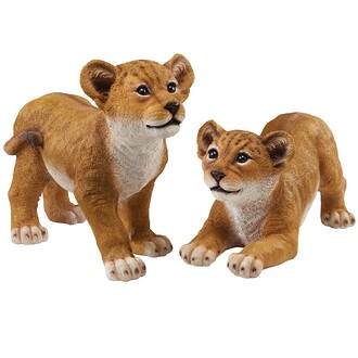 Lion Cubs of the Sahara Animal Statues: Complete Set