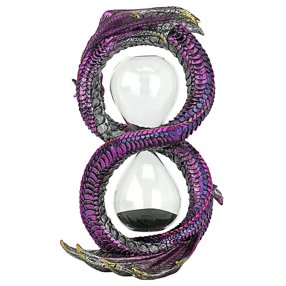 Witness to Time Gothic Dragon Sand Timer Hourglass Statue