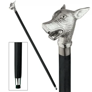 Howling Werewolf Solid Hardwood Walking Stick